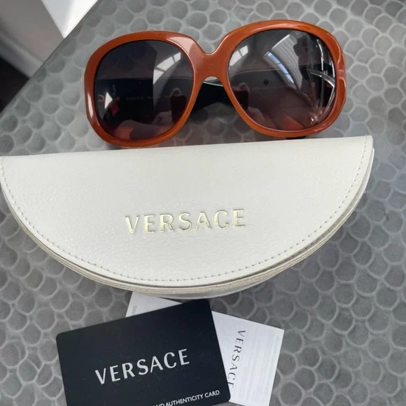 Versace Burnt Orange Sunglasses from Italy display picture 2